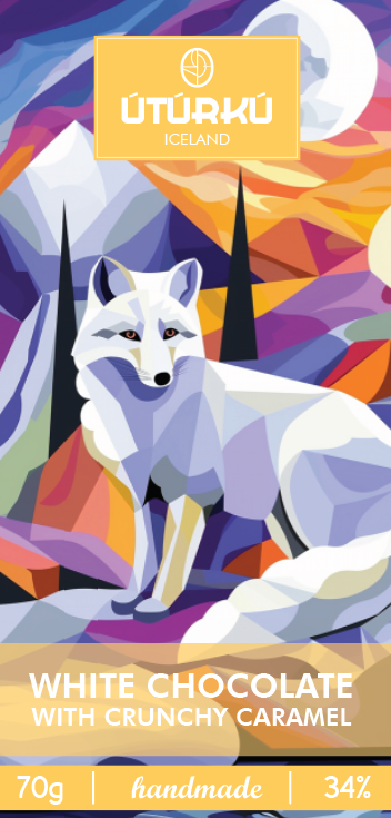 Hvítt súkkulaði með karamellu - 70g